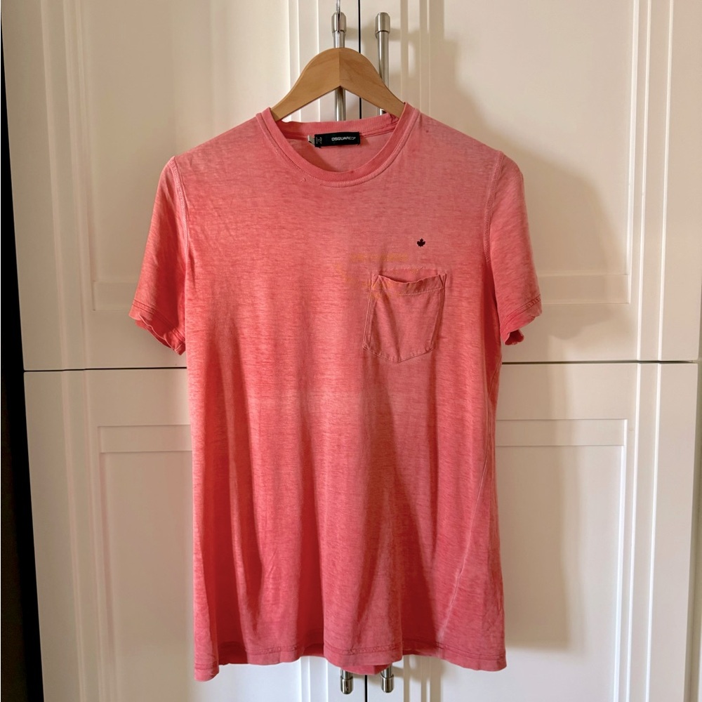 DSquared2 Graphic Print Cotton/Linen Pocket T-Shirt - X-Small